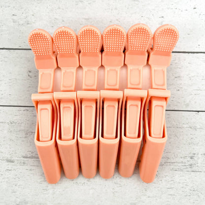 6pcs Solid Color Hair Sectioning Clips, Professional Styling: Black