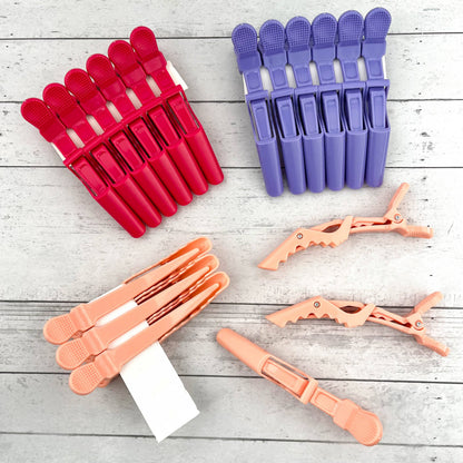 6pcs Solid Color Hair Sectioning Clips, Professional Styling: Green