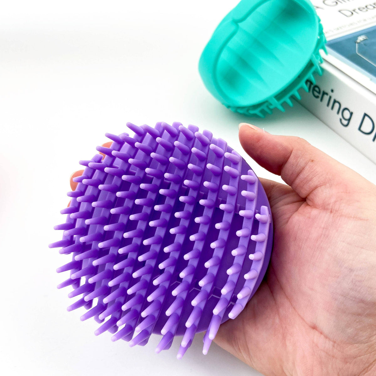 Shampoo Brush,Scalp Massager Brush: Purple