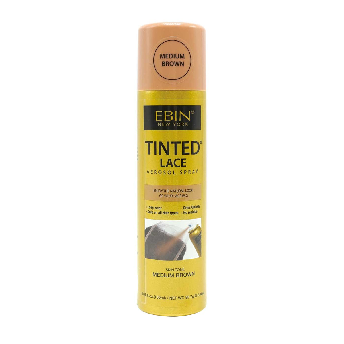 Tinted Lace Aerosol Spray 5.07oz/150ml: Light Warm Brown