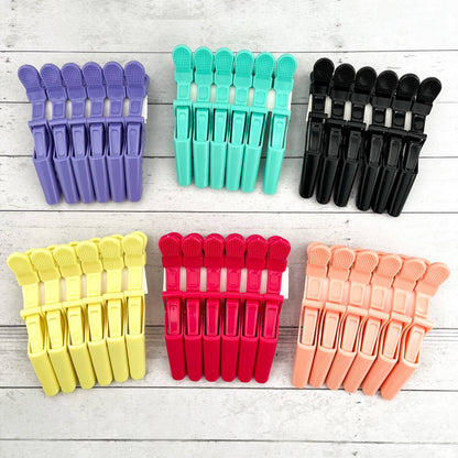 6pcs Solid Color Hair Sectioning Clips, Professional Styling: Green