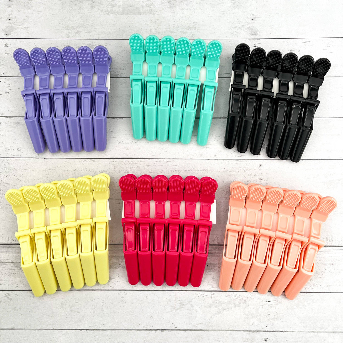 6pcs Solid Color Hair Sectioning Clips, Professional Styling: Pink