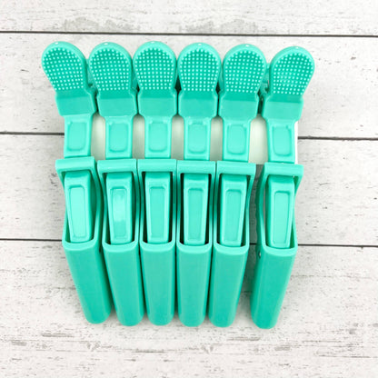6pcs Solid Color Hair Sectioning Clips, Professional Styling: Red