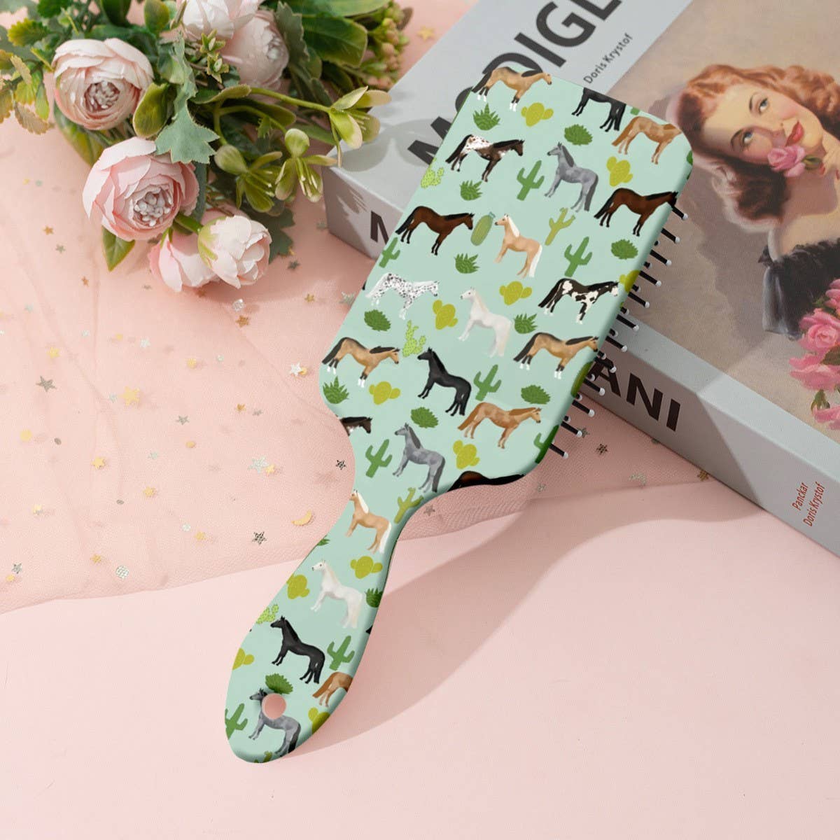 LARGE DETANGLE PADDLE HAIR BRUSH COMB | 40HC100: HEART A