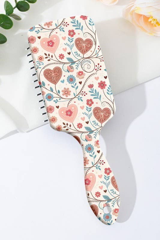 LARGE DETANGLE PADDLE HAIR BRUSH COMB | 40HC100: HEART A
