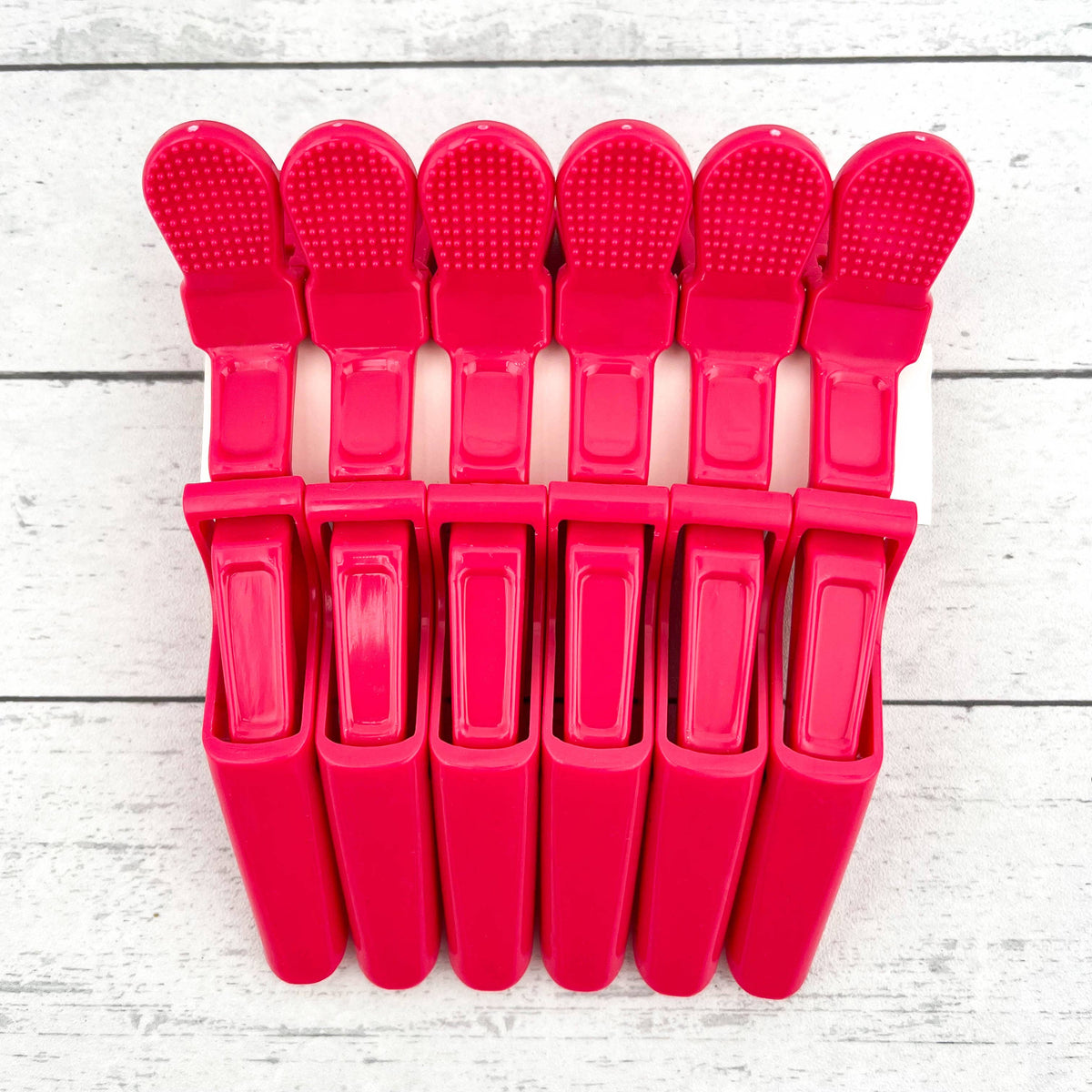 6pcs Solid Color Hair Sectioning Clips, Professional Styling: Red