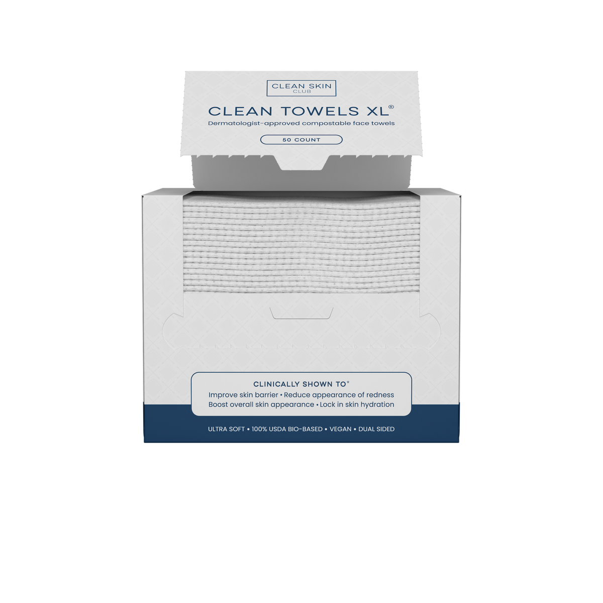 Clean Towels™ XL, Disposable Face Towels, 50 Count