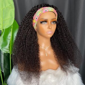 TK 180% Density Kinky Curly Band Wig