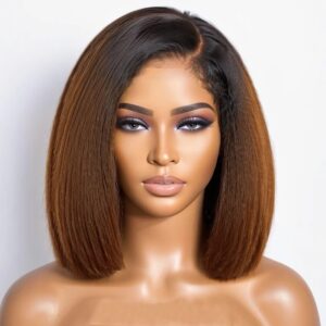 Tk 12”  Ombré Yaki Straight Wig